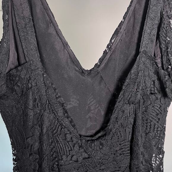 Vintage 1930s Black Lace Evening Gown FOGA Fashion Originators Guild //‎ Size XS - Picture 6 of 10